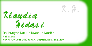 klaudia hidasi business card